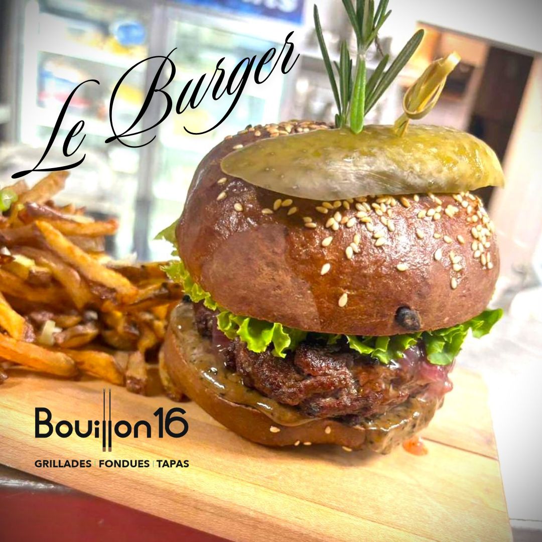 Burger signature du Bouillon 16 avec accompagnements maison